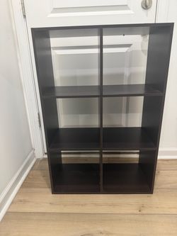 Dark Brown 6 Cube Storage Shelf Unit