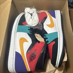 Air Jordan 1 Mid Bred Multi Color 