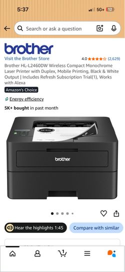 Brother HL-L2460DW Wireless Laser Printer