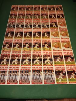 Big Red Machine Baseball Cards (UNCUT SHEET)