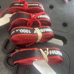 Rhino USA Ratchet Straps Heavy Duty Kit (4-Pack) - 1.6 Inch x 8 Feet Min Break Strength (5,000) - Ultimate Tie Down Straps with Safety S Hooks for Tru