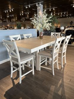 White 6pc Counter Height Dining Set