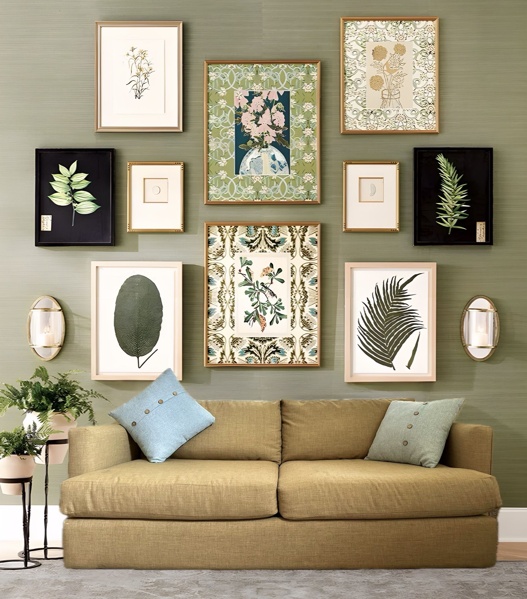 Spacious luxury linen couch