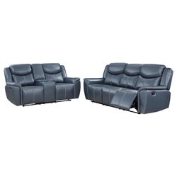 2-PIECE  RECLINING SOFA SET BLUE