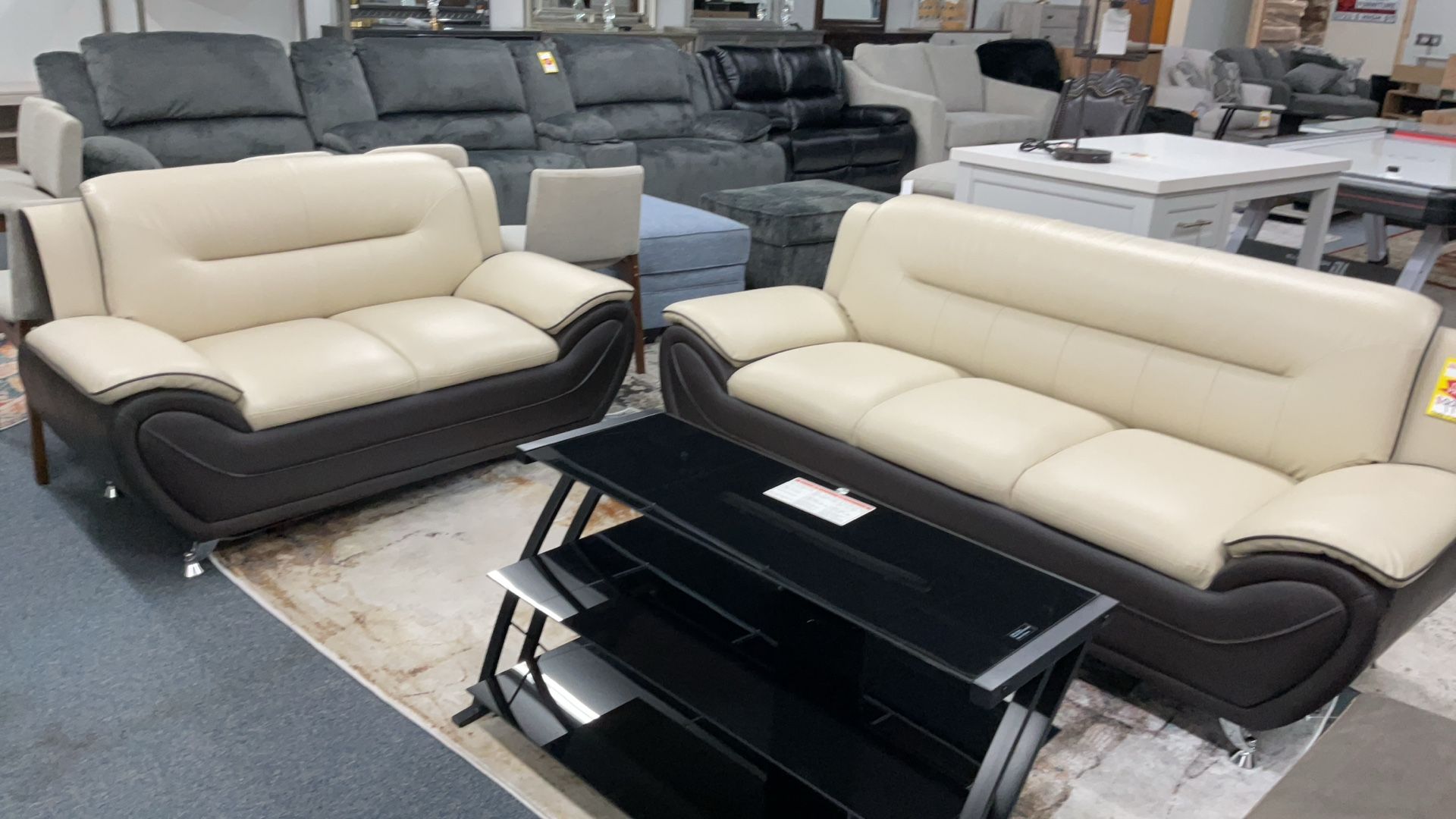 Leather Sofa & Love $699 Was $1100