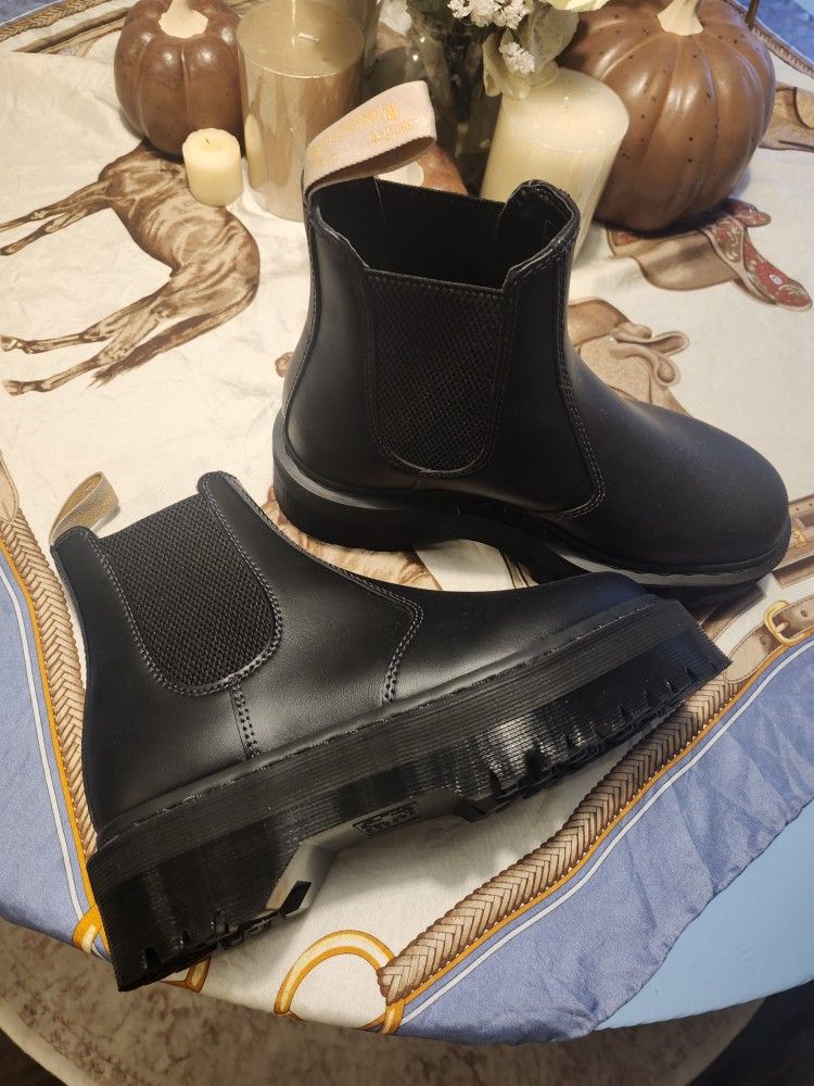 Vegan Leather Platform Doc Marten Chelsea Boots