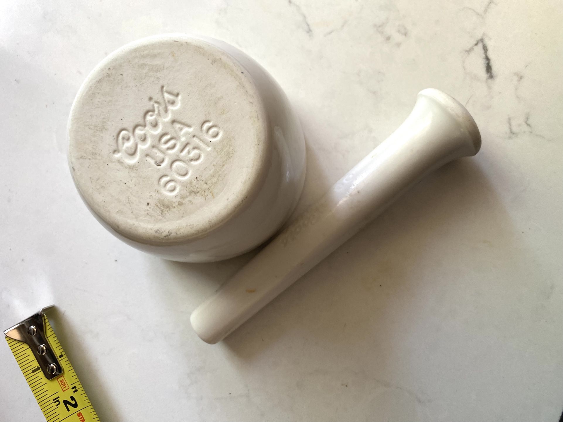 Rare Vintage Coors Apothecary Porcelain Mortar 60316 and Pestle 09 Vintage Coors porcelain mortar and pestle. Coors has produced ceramics and porcel