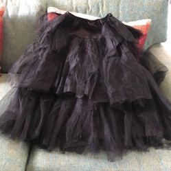 Gorgeous black crinoline petticoat Halloween costume with layers, tool,