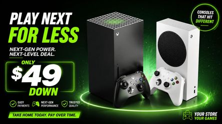 Xbox series x , series s available on payments with $49 down to take home online application available