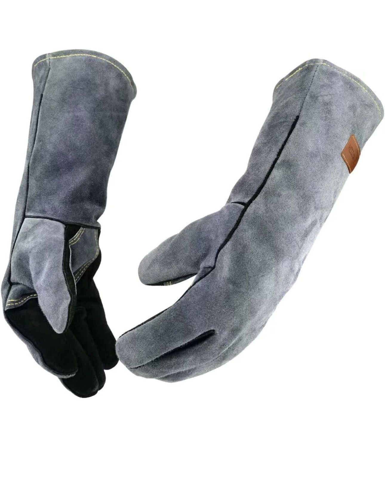 16 Inches,932℉,Leather Forge Welding Gloves, Heat/Fire Resistant,Mitts for BBQ,Oven,Grill,Fireplace,Tig,Mig,Baking,Furnace,Stove,Pot Holder,Animal Han