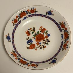 Crown Ming Fine China Soup/Salad Dish with Floral Design & Gold Trim
