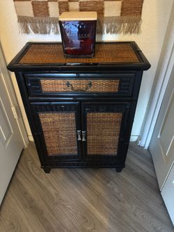 World Market Bamboo Rattan Cabinet    