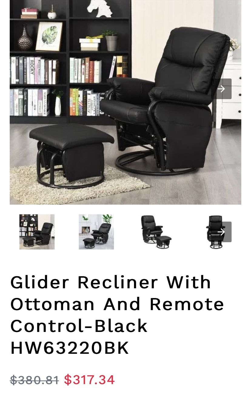 Brand new recliner and ottoman