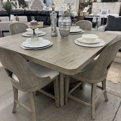 Beautiful Counter Height Dining Table With 4 Chairs 