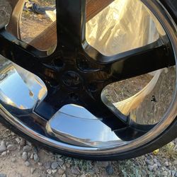 22”black And Chrome wheels 