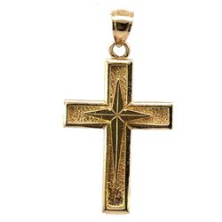 Men’s Women’s 14k Yellow Gold Gyronny Cross Pendant For Necklace GP3112502