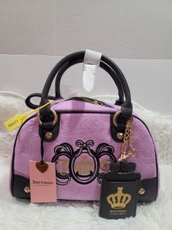 Juicy Couture Juicy Lovers Club Bowler Shoulder Bag Violet Tulle/Choco Brand New
