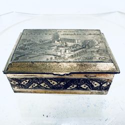 Original 1933 Chicago Worlds Fair Trinket Box Jewelry Box 3.75 Hall of Science
