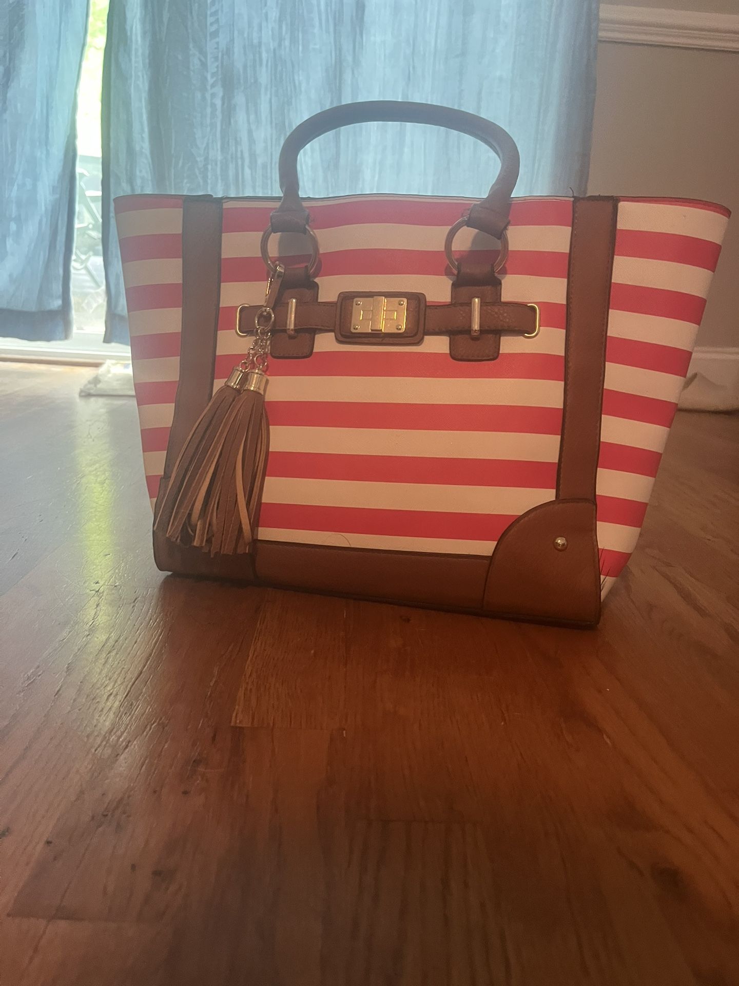 Pink Striped Purse