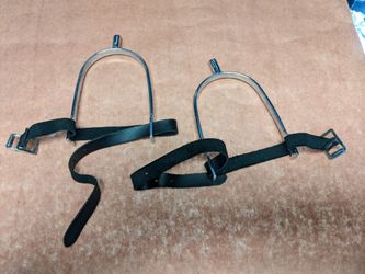 Pair Of New English Riding Spurs With Black Leather Straps $25