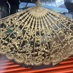 Large Gold Vintage Wall Fan  