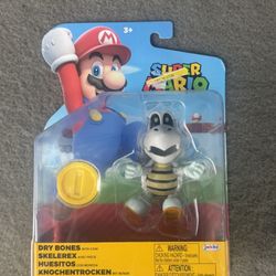 Super Mario Dry Bones Figure w/ Coin – New Sealed - Delivery Fee Included 