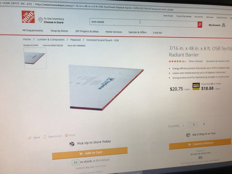 OSB TECHSHIELD Radiant Barrier Cheap
