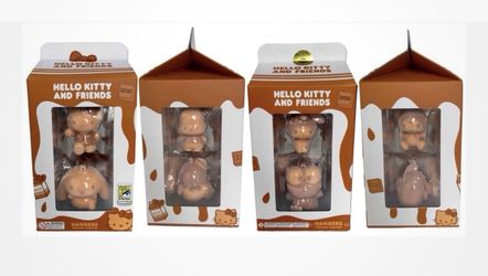 SDCC 2026 Hello Kitty & Friends Chocolate Milk 8 pcs Flocked Figure Set