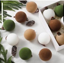 Sotiff 48 Pcs Multicolor Velvet Christmas Ball Ornment 2.4" Tree Xmas Decor Soft Velvet Ball Finish for Holiday Party, Shatterproof with Metal Hooks, 