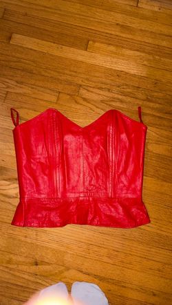 Red leather top