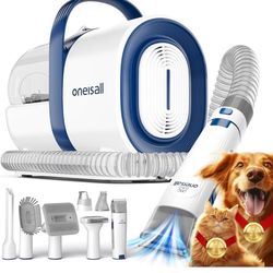 neisall Dog Grooming Vacuum, Pet Grooming Vacuum with Clipper Nail Grinder, 1.5L Dust Cup Dog deshedding Vacuum Brush with 7 Pet Grooming Tools for Sh