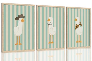 Silly Goose Nursery Wall Art 3-Piece Framed Set