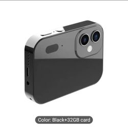 4K Ultra HD Touchscreen Mini Digital Camera (32GB Card Included) - 64MP Triple Lens, 16X Zoom, Beauty Filter, Time-Lapse, Manual Exposure, Hybrid Auto