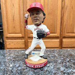 Erick Aybar LA Angels Bobblehead.  Exclusive Stadium Giveaway sounded by FS West.  Preowned no box.  Has been on display in a cabinet with an Angels B