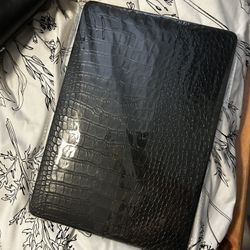 MacBook Pro 13 Case/ Cover - Black Crocodile Print 