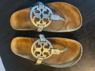 Tory Burch silver Miller sandals size 7