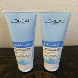 L'Oreal Paris Ideal Clean Gentle Facial Cleanser, 6.8 fl oz New $12.00 for both