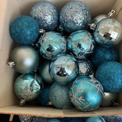 Festive  Blue Christmas Ornaments –  Add a stylish touch to your holiday décor with this beautiful set of blue Christmas ornaments! (75).  co