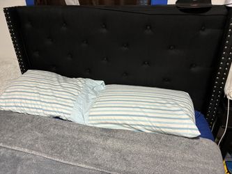 Black Upholstery Studded Bedframe