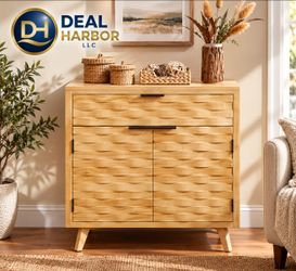 Wood Sideboard Cabinet with Drawer and Doors