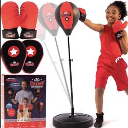 Punching Bag For Kids Boxing Set Includes Kids Boxing Gloves And punching bag, Standing Base With Ad