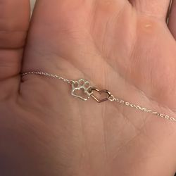 Cute Animal Paw with Heart Necklace