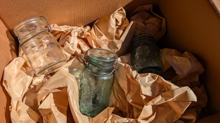 Clear And Blue Colored Mason Jars