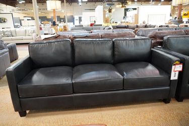 Leather Track Arm Sofa — Rocky Mountain Leather (Black)