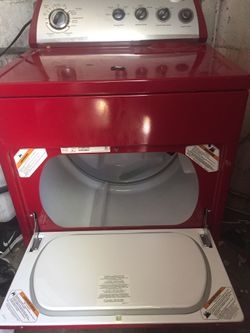Whirl pool washer and dryer candy apple red