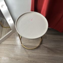 White & Gold Side Table 