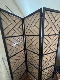 Modern Geometric Folding Room Divider / Privacy Screen