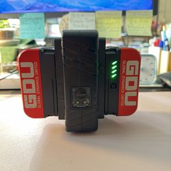 2 GDU 98wh Mini V-Lock Battery (Red) W/ Core SWX GPM-X25 Mini Dual Travel Battery Charger (V-Mount)