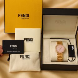 Fendi 29MM Rose Gold IP Stainless Steel & 0.40 TCW Diamond Bracelet Watch