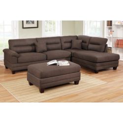 Brown Sectional Sofa With Ottoman 